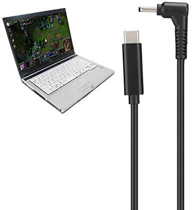 ASHATA Cable Adaptador de Corriente, Type-C a DC 3.0mm x 1.1mm Cable de Alimentación para Notebook, Type-C Macho de Cobre Puro a Cable Adaptador DC, para Ultrabook