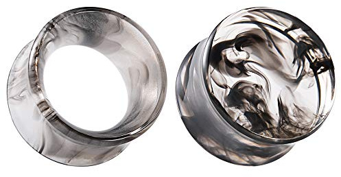 COOEAR Juego de 2 Pares de medidores para Orejas, túneles de Carne, dilatadores, Pendientes y dilatadores de Oreja de acrílico Gris, dilatador de Oreja.