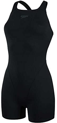 Speedo Women's Endurance+ Legsuit Swimsuit| Chlorine Resistant | Swim Fitness | Training | Holiday, Black, 36