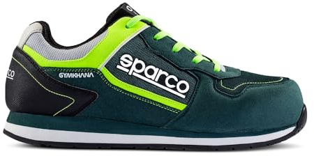 Sparco - Gymkhana - ESD S1PS SR FO HRO - Scarpe Antinfortunistiche Leggere - Senza Metallo - Suola Antiscivolo Resistente al Calore (HRO) - Scarpe Antinfortunistiche Sneakers Style, Verde, 43 EU