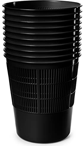 Everest Adv 10 Cestini Gettacarte e Spazzatura in Polipropilene Traforato, capacità 17 Litri | Confezione Business | Nero