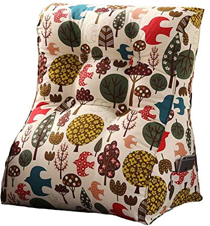 Johnear Rückenkissen Baumwolle Aufdruck Keilkissen Lesekissen Bücher Kissen für Bett Sofa Couch Auto Rückenlehne Lendenkissen Fernsehkissen