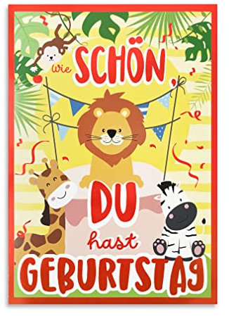 bentino Kinder MUSIK-Geburtstagskarte, Glückwunschkarte spielt das Lied Wie schön, dass Du geboren bist (Coverversion), DIN A5 Set mit Umschlag