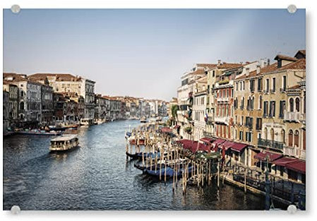 artboxONE Acrylglasbild 30x20 cm Städte Città di Venezia Bild hinter Acrylglas - Bild venedig berühmt gondeln