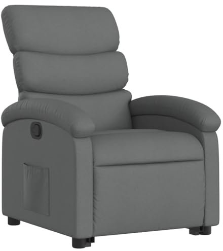 vidaXL Relaxsessel, Fernsehsessel mit Aufstehhilfe Liegefunktion, Sessel für Wohnzimmer, Aufstehsessel TV Sessel Liegesessel, Dunkelgrau Stoff