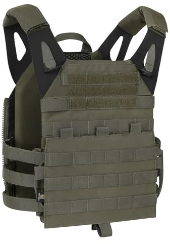 KRYDEX Gear Taktische Weste für Herren, Verstellbarer Airsoft Weste mit MOLLE Plattenträger Militär Weste Plate Carrier Paintball Brustschützer