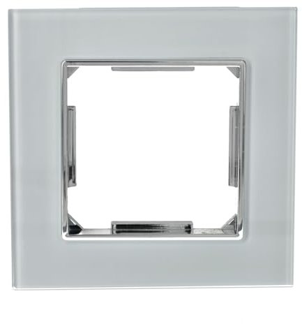 Jandei - Modulrahmen aus gehärtetem Glas, für Standardinstallationen, Schalter, Steckdosen, Weiß