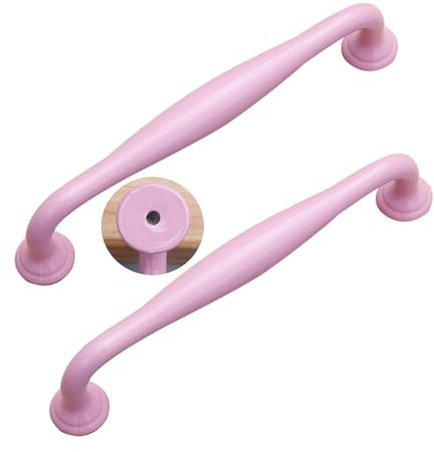 2 pezzi Manopole Cassetto Maniglione porta Tavolino,Pomolo Multicolore Tiretti Armadio lega di alluminio maniglie colorati cameretta bambini Pomello,Ferramenta per mobili (Passo fori 96mm,Rosa)