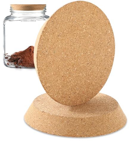 Piriuuo 2 Stück Konische Korkstopfen, Große Konische Korkstopfen aus Holz Natürliche Weichholzkorken Runder Korkverschluss Groß für Bastelarbeiten, Gläser und Flaschen