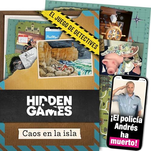 Hidden Games Escena del Crimen – Caos en la Isla – Juego de Detectives | El alcalde desaparece en una isla. Juego de detectives, audio y web. 1-6 jugadores, a partir de 14 años