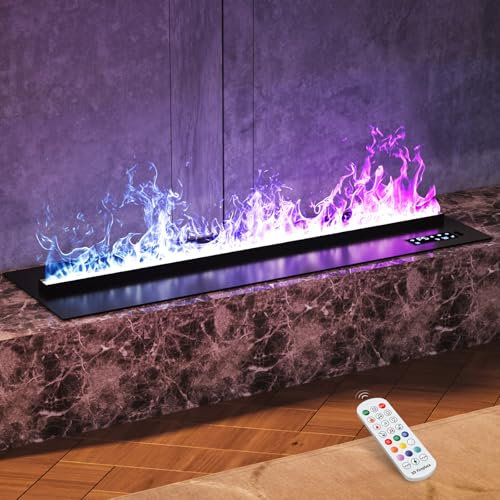 Mexhom Electric fireplace, multi-colored water vapor fireplace,humidifier, 3D flame effect with remote control,led fireplace, heater not included, 50cm
