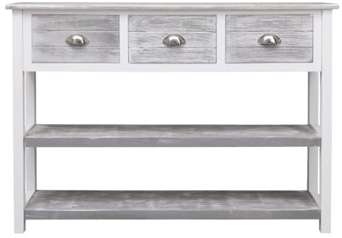 HEFZGDB Sideboard Antik-Grau 108x30x76 cm Massivholz Paulownia Küchenbuffet Sideboard Wohnzimmer Küchenschränke Anrichte Küche für Küche Dessert Shop Wohnstube Speisesaal