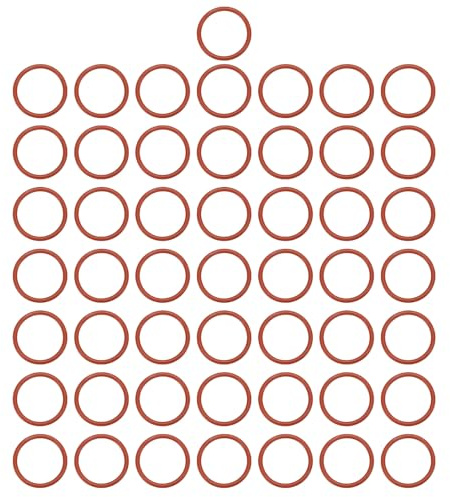 QUARKZMAN 50 Stück O Ring Dichtungsringe 20mm x 24mm x 2mm Gummischeiben Dichtung Seals Gummiringe VMQ Unterlegscheiben für Auto Wasserhahn Hochdruckreiniger Luft Gas Rohr Reparatur, Rot
