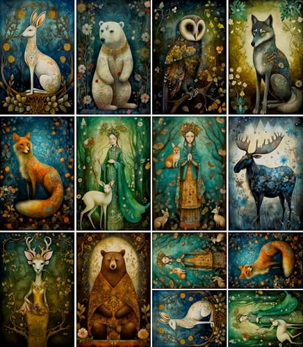 Reispapier Heiliger Wald, 20 x 26,5 cm (6 Blatt), 6 x Decoupage-Papier für Collage, gemischte Medien, Kartenherstellung und Basteln, Decoupage von CRAFT KREATIVELY