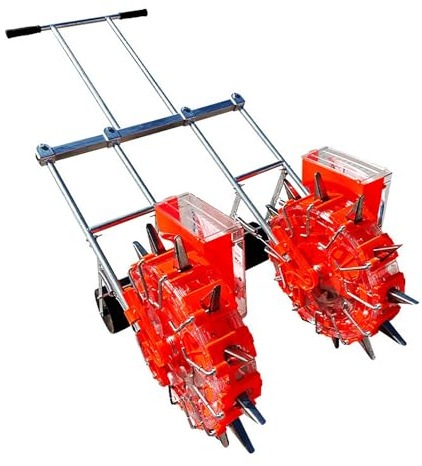 Asiwnshw Manual Seeder & Fertilizer Applicator, Garden Push Seeder Planter, Walk-Behind Row Planter Seed Spreader, Hand-Push Roller Seeder for Soy Peanut Corn Cotton Soybean(12 Mouths)