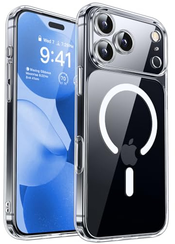 CANSHN Magnetica Cover per iPhone 17 Pro Max(6,9 Pollici), [Compatibile con MagSafe],[Protezione Completa Della Fotocamera], Custodia Protettiva Antiurto per Telefono,Trasparente