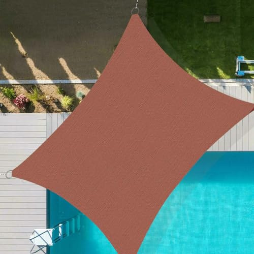 Vela ombreggiante rossa, 4 x 8 m, protezione solare al 90%, impermeabile, per patio, cortili, giardini e posti auto, resistente alle intemperie.
