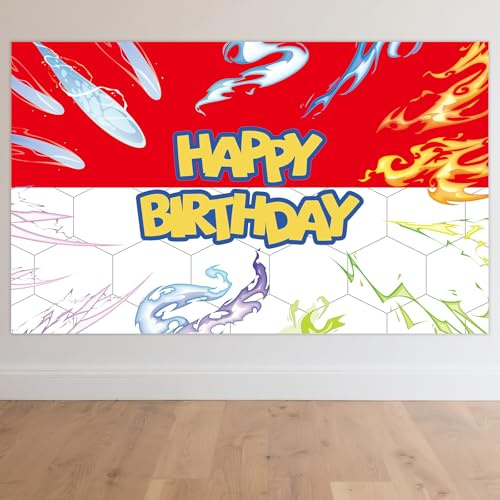 Toile de Fond Joyeux Anniversaire en Polyester, 180x110cm Rouge Blanc Bleu et Jaune Bannière Photo Animée pour Décorations et Fournitures de Fête d'enfants
