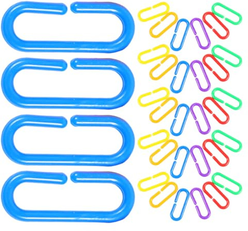 CIYODO 360pcs Rainbow Plastic C-Clip Chain Links Educational Linking for Babies Early Learning, Colorful Interchangeable Pull Up Rings and Parrot Cage Accessories