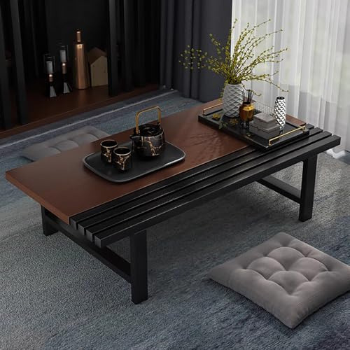 Mesa japonesa Kotatsu, mesa de comedor de madera rústica, mesa de centro para sala de estar, dormitorio y cocina, color cereza, 80 x 50 x 30 cm, ideal para reuniones acogedoras