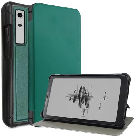 QWCKUNF Funda compatible con Onyx Boox Palma/Kant 6.13, funda de piel sintética para libro electrónico con función atril, protección de 360° (verde oscuro, ónix Boox Palma/Kant 6.13)