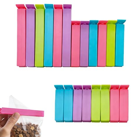 20Pcs Food Clips,Plastic Sealing Fridge Freezer Bag Clips for Food Storage | Colorful Reusable Sealer Containers Accessories Gadgets for Kitchen Home Shop sandwich bag(6cm*8 & 8cm*6 & 11cm*6),Durable