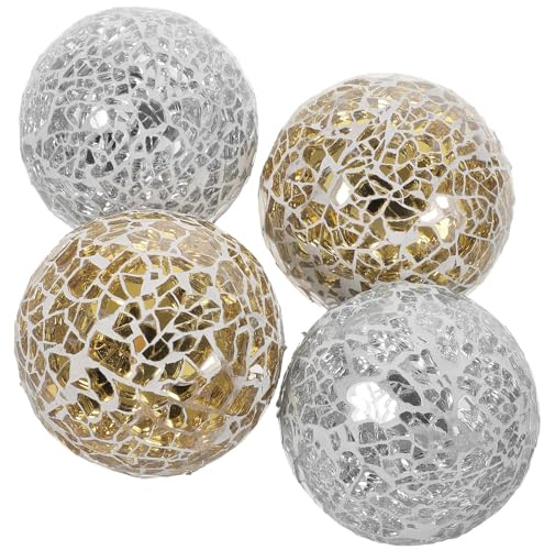 STOBAZA 4 Piezas de Bolas Decorativas de Vidrio para Centro de Mesa, Decoración Esférica Moderna y Delicada Hogar y Comedor