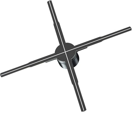 Ventilador holográfico 3D, Proyector De Ventilador Holográfico 3D Pantalla Publicitaria Remota Lámpara Letrero LED Alta Resolución Reproductor Montado En La Pared Genial(42cm norm Edition)