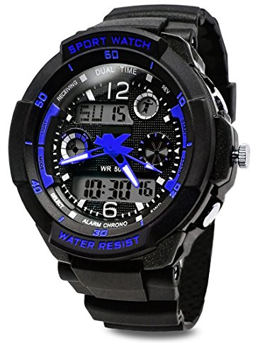 TOPCABIN Digital-Analog Kids Teenager Boys Girls Sport Digital Watch with Alarm Stopwatch Chronograph - 50m Water Proof Electronic Sport Watch for Boys Teenagers Junior Kids Children