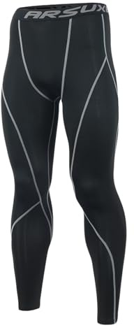 ARSUXEO Kompressionsstrumpbyxor för män, löparbyxor, baslayer-leggings K3, män, svart, XL