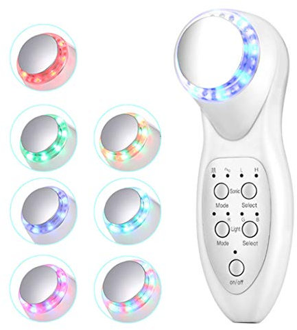 Facial Firming Care Machine 7 Color Ultrasonic LED Photon Skin Rejuvenation Light Therapy Face Lift Cleaner Anti Wrinkle Facial Beauty Massager