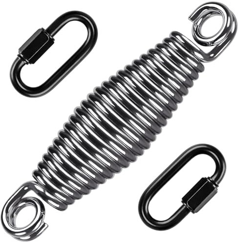 SELEWARE Kit de Suspension pour Sac de Frappe, capacité de 158,8 kg, Ressort en Acier Inoxydable avec 2 mousquetons métalliques, Sac de Frappe Debout, balançoires, hamacs