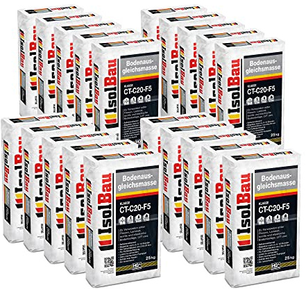 Isolbau Bodenausgleichsmasse 2-20mm CT-C20-F5-500 kg Selbstnivellierende Ausgleichsmasse für Bodenunterlagen im Innenbereich