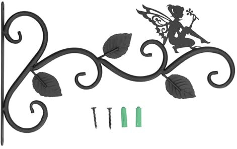 Cyrank Support De Plante Suspendu, Crochet De Jardinière Murale En Fer, Porte Plante Mural, Crochets De Suspension Noirs, Supports De Panier Suspendu Pour Plantes Carillons éoliens Cages à Oiseaux