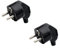 2 Stücke Schuko Stecker,Schutzkontakt-Stecker mit Knickschutztülle,Euro Stecker 250V (16A) für 8-10mm Kabel,Schuko Winkelstecker,Schukostecker Abgewinkelt,IP20 für Den Innenbereich,Schwarz