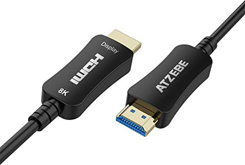 ATZEBE HDMI Glasfaserkabel HDMI 2.1 Kabel 10meter 48Gbps High-Speed Kabel of 8K@60Hz 4K@120Hz Support Dolby Dynamic HDR HDCP 2.3 eARC