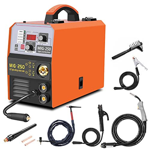 TEHONGMAI Soldadora MIG, soldadora 250A, soldadora combinada 3 en 1 MMA/MIG/Lift TIG, soldadora de núcleo fundente, soldadora portátil MIG-130, Equipo de Soldadura mig