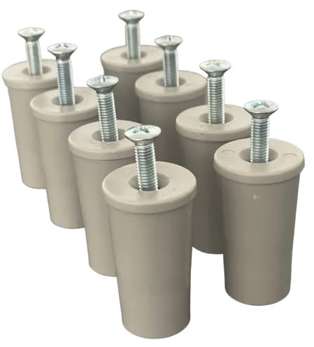 Tappo di Arresto Conico Paracolpo in Nylon per Avvolgibili Tapparelle Conf. 8 Pezzi (40 mm, Grigio)