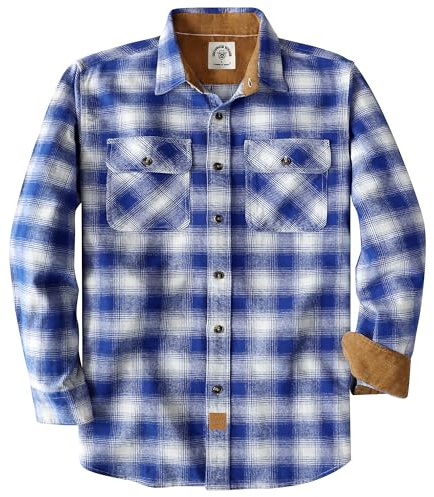 Dubinik® 6 oz Chemise à Carreaux Homme Flanelle Longues Manches Confort