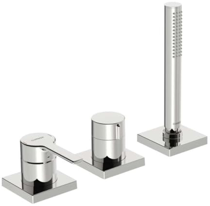 Hansa Fertigmontageset HANSARONDA 3-Loch-Bidet-Einhebelmischer, Rosette eckig, chrom