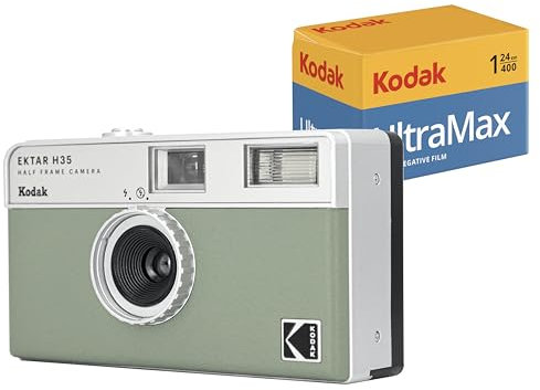 KODAK EKTAR H35 Halbformat-Filmkamera-Set mit Kodak Ultramax 400/24exp Rollfilm (Salbei)