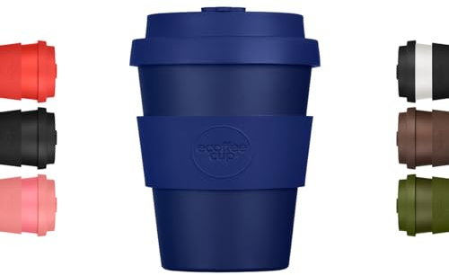 Taza de café reutilizable de 180 ml, ecológica, 100% a base de plantas, sin melamina y biodegradable, apta para lavavajillas y microondas, energía oscura