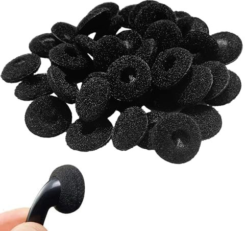 40 spugne di ricambio per cuffie, cuscinetti auricolari, punte in spugna di ricambio, cuscinetti in schiuma per cuffie da 18 mm (nero)