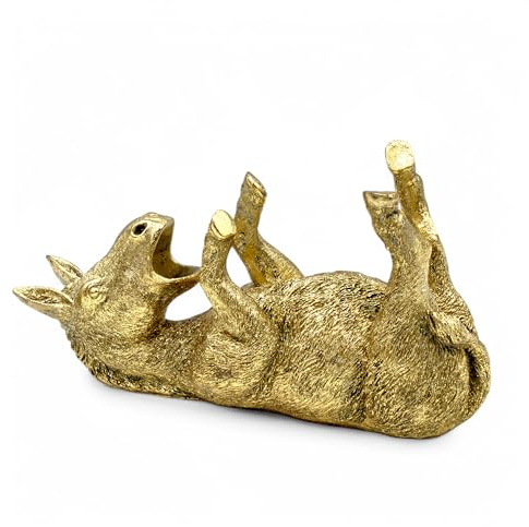 Spetebo Deko Flaschenhalter Esel in Gold - 29 x 10 cm - Goldesel Weinflaschen Halter - Tischdeko Figur durstiger Esel Weinhalter Flaschenständer Geschenkidee