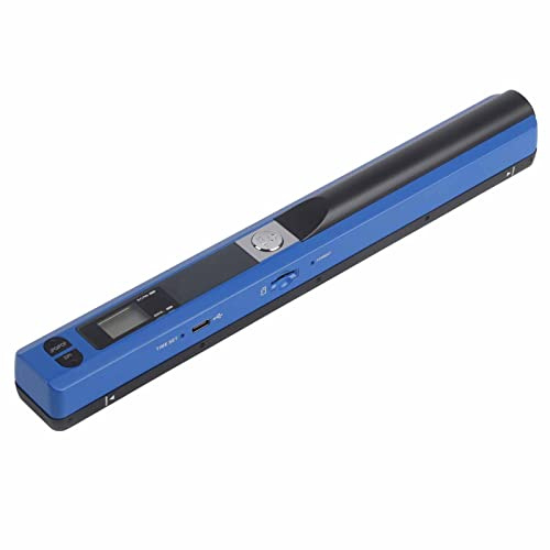 Brilluxa Escáner Portátil de Mano, Escáner de Documentos e Imágenes, Escáner Móvil A4 en Color, Escaneo JPG/PDF, Lector USB para Fotos y Documentos (Azul)