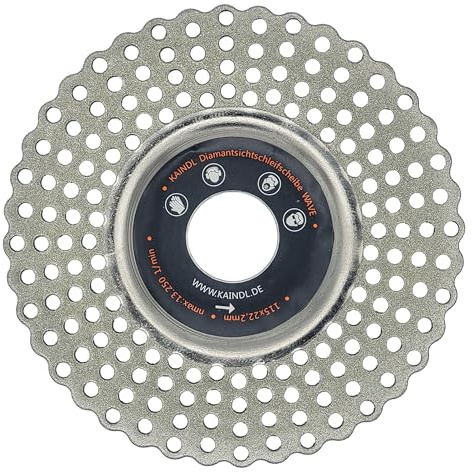 Kaindl Diamant-Sichtschleifscheibe WAVE Ø115 x 22,2 mm D151 | grober Diamantbelag, Wellenprofil, End- & Grobschliff, Profi-Qualität, Für Winkelschleifer & Bohrmaschine