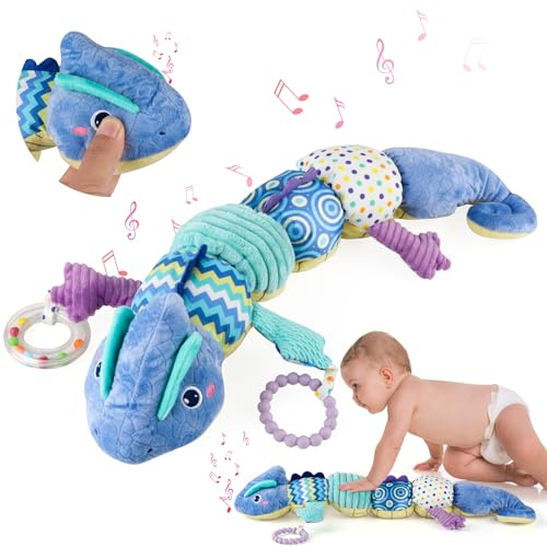 Musikalisches Raupe Spielzeug von für Babys, EnGiTores Raupe Plüschtier Spielzeug mit Knarren Rasseln Texturen für Babys 0-3-6-12 Monate Neugeborenes Junge Mädchen Kinder Weihnachten Geschenk