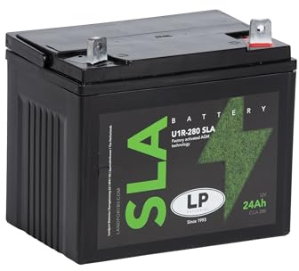 LANDPORT Batterie U1R-280 SLA AGM 12V 24Ah 280 A kompatibel mit Rasenmäher | kompatibel mit Aufsitzmäher, Rasentraktor; Vergleichstypen 53030, C60-N30L-A, Y60-N30L-A; wartungsfrei, Maße 197x130x159 mm