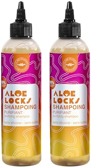 Aloé Locks | Baobab-Nässlor Renande Schampo | Anti-brott och stimulerar hårväxt | Renar och rengör hårbotten | Anti-mjällåtgärd | Förpackning om 2 × 250 ml