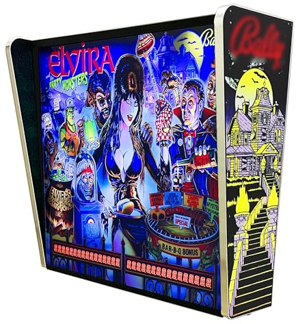 Backglass Flipper Elvira, idéal pour décorer Une Chambre, Un Jeu, Une Salle d'arcade, Comprend Une télécommande avec différents Modes d'éclairage d'ambiance